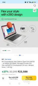 Hp touch 360  chromebook laptop