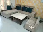 Sofa set 7 seater with Marble fit wooden table