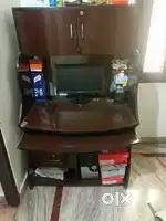 Desk top computer with monitor and computer table