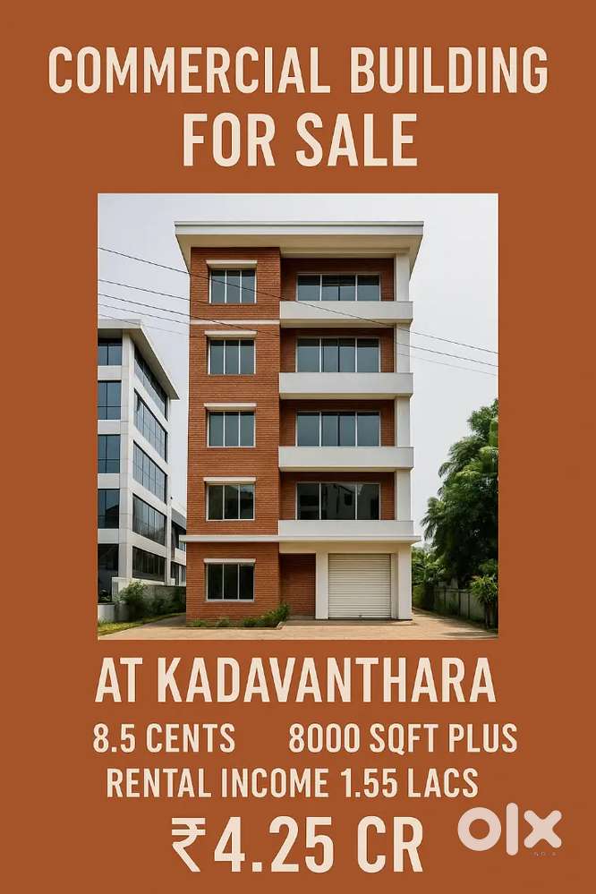 COMMERCIAL BUILDING FOR SALE IN 8.5CENTS - 1.55lacs RENTAL INCOME