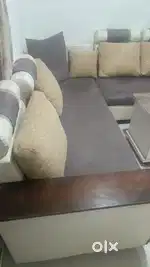 Premium Sofa Set Corner Piece with Wooden Centre Table for Urgent Sale