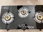 SURYA CRYSTAL 3 Burner Automatic Ignition Glass Top Gas Stove