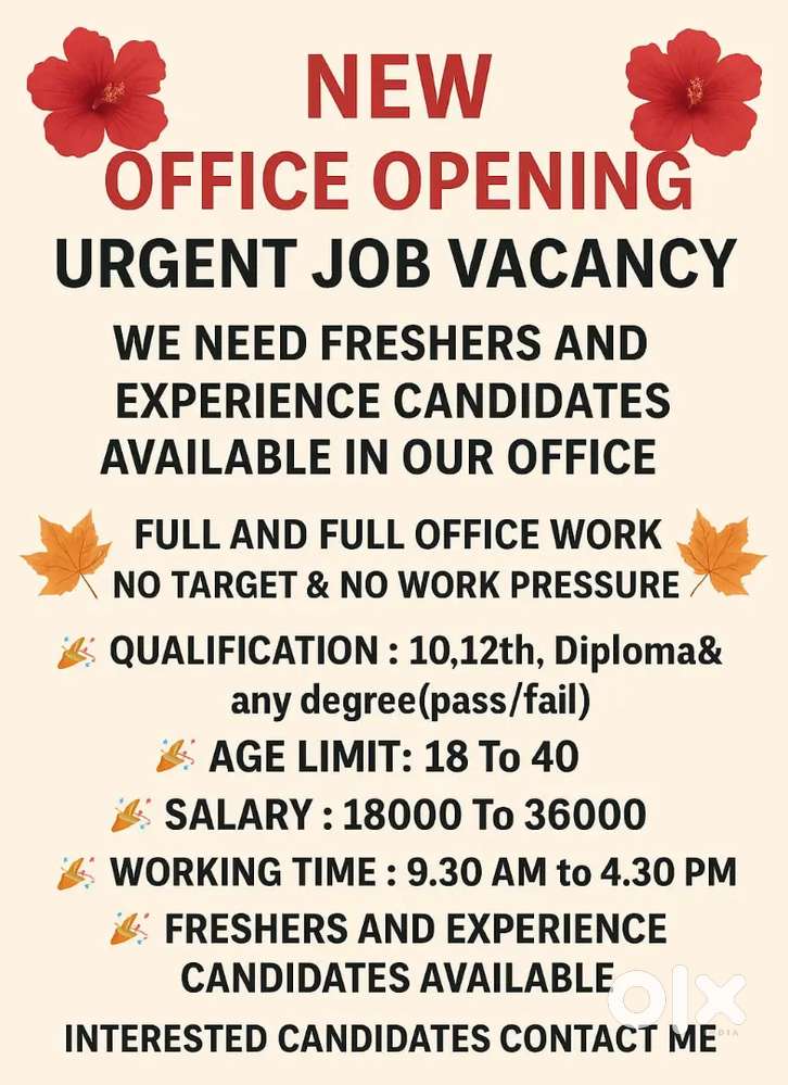 PERMANENT JOB VECANCY AVAILABLE