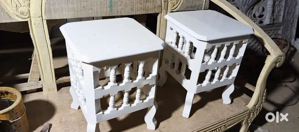 Stool white colour two piece