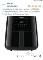 Philips Digital Xl 2000 Watts Airfryer Hd9280/90,, (Wifi Ena