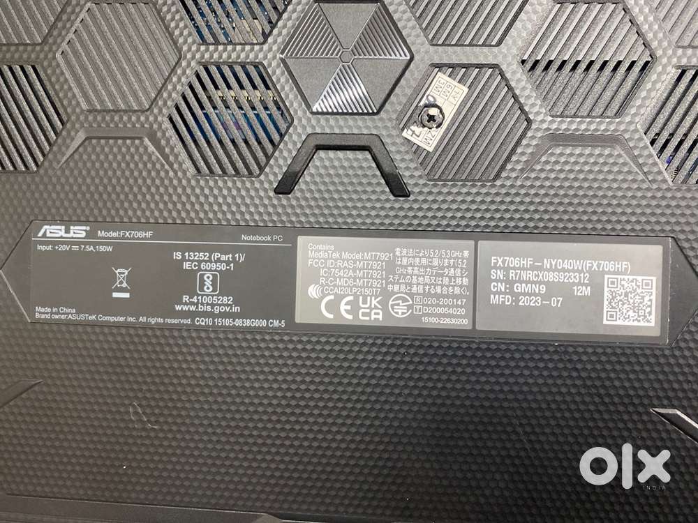 ASUS TUF Gaming F17 (Model: FX706HF)