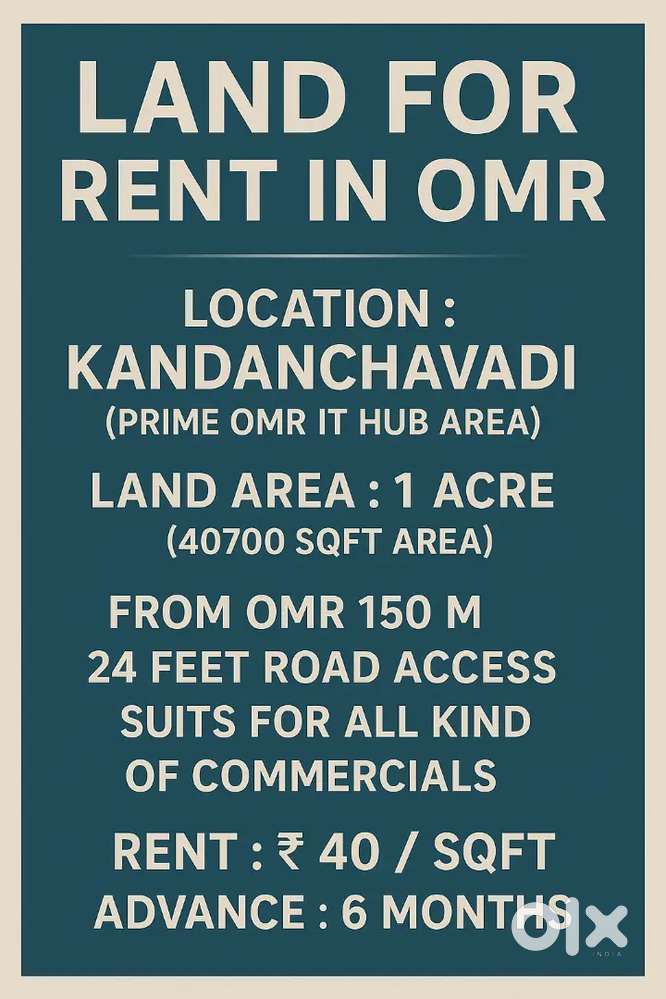 LAND FOR RENT IN OMR