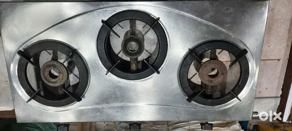 3 burner steel heavy chulha