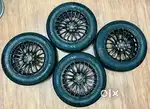 15 neo black 100/108 alloy wheels with tyre for swift dzier baleno