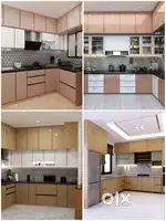 ALUMINUM MODULAR KITCHEN WORK, ALUMINUM INTERIOR WORK, GLASS PARTITION