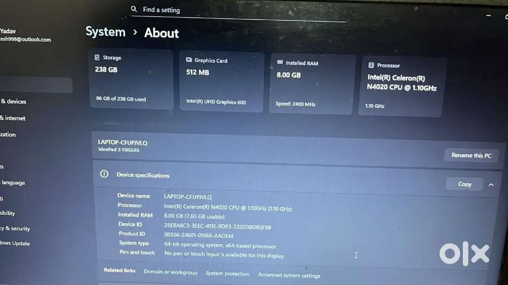 Lenovo laptop for sell 25k