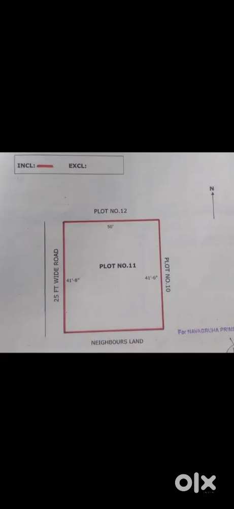 231 sq yds plot For sale in NRI Colony, beside Taj Circle Moinabad
