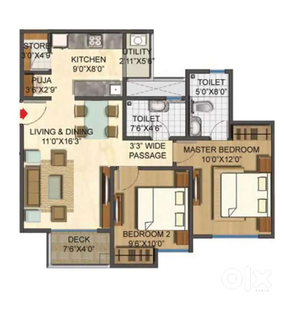 Flat for rent at Lodha Palava Casa Rio Pacifica at higher floor