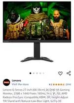 Lenovo G-Series 27 inch G27q-30 2K QHD VA Gaming Monitor

2560 x 1440