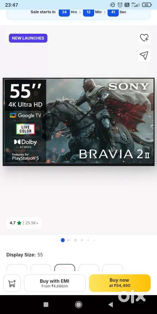 Sony Bravia 2 m2 2025 model 55 inch