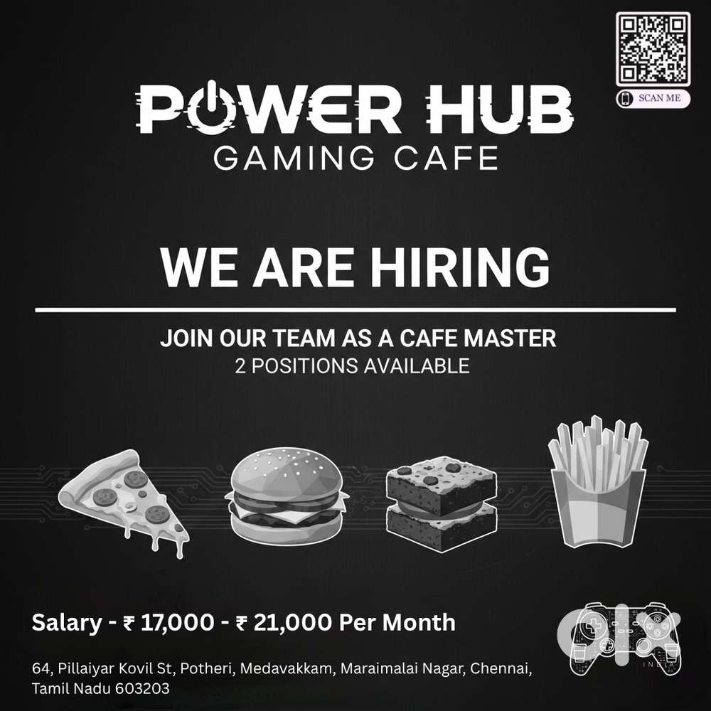 Hiring Cafe Masters at Power Hub Gaming Cafe – Exciting Opportunity!