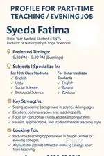 “Evening Tuition Classes for 10th & Intermediate Girls