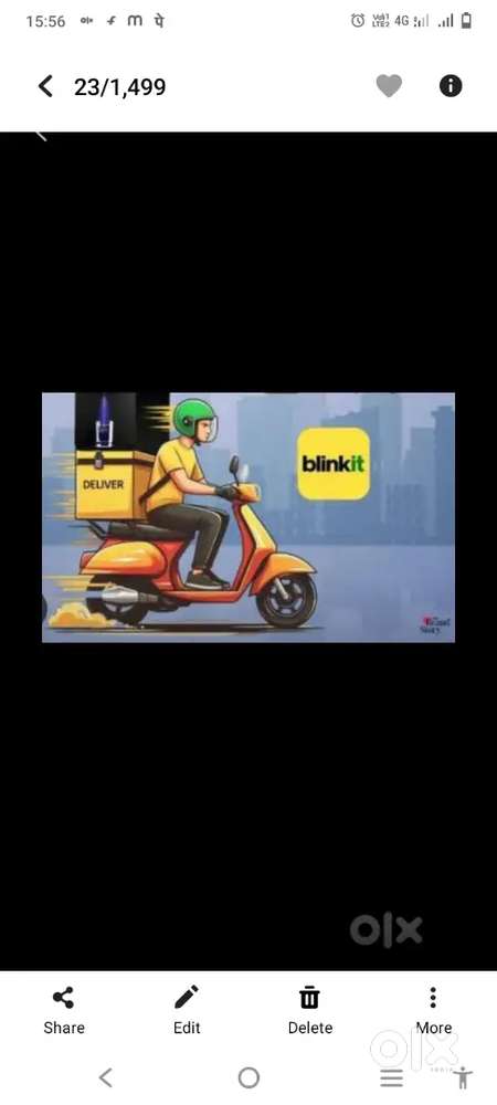 Hiring for delhi blinkit delivery boy job