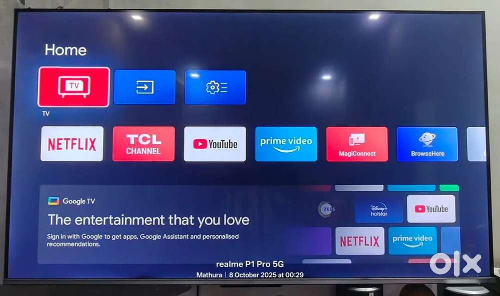 TCL 50 inch QLED Display TV New Condition 2Year Old