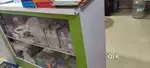 Medical shop wood cupboards and fridge and iron racks and sale