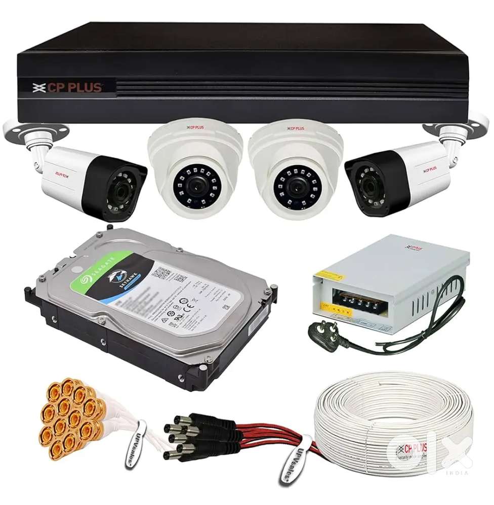 4 cctv camera setup with installation