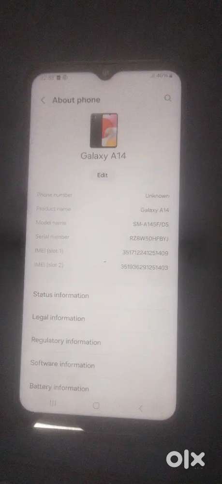 SAMSUNG A14 4GB RAM 64GB INTERNAL