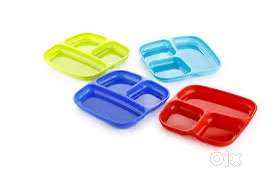 3 Section compartment Unbreakable fiber  Plates