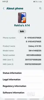 galaxy A 14 5G.new mobile only 1 year old