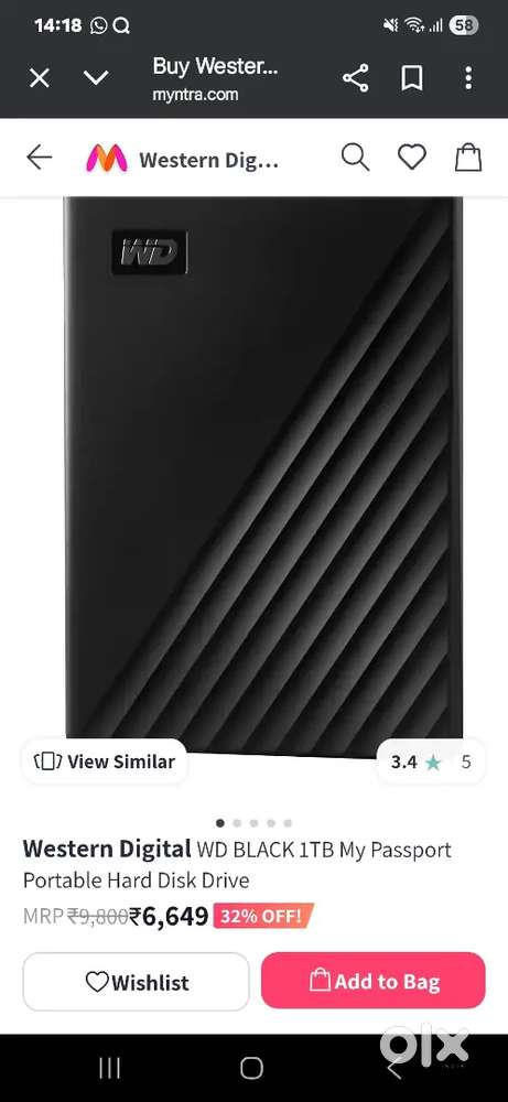 WD Passport 1TB Hard Disk Seal Pack