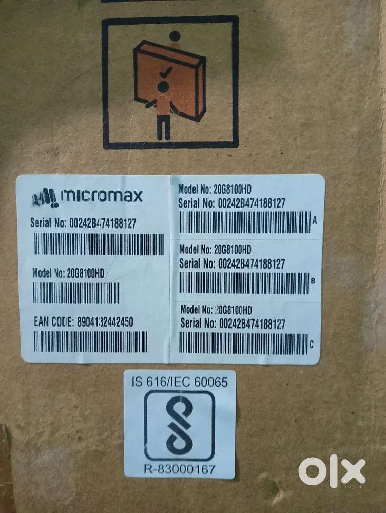 Micromax TV 2020 model with 20 inch screen (50cm)