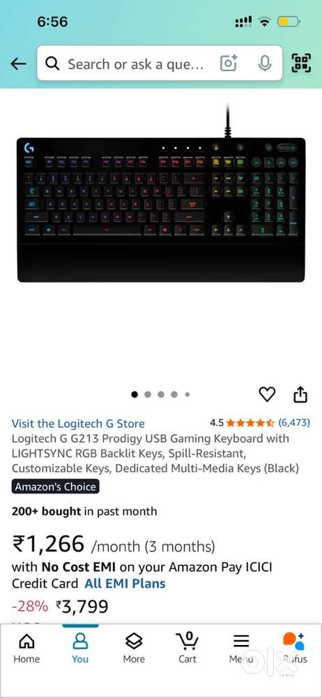 Logitech gaming keyboard