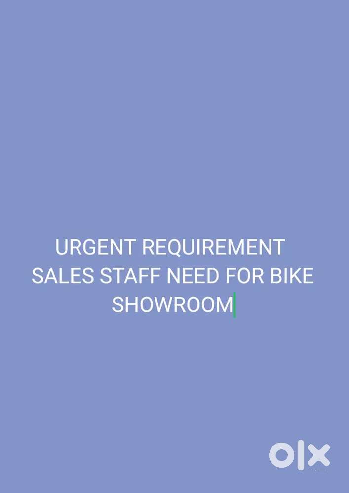 MALE SALES STAFF NEEDED FOR BIKE SHOWROOM