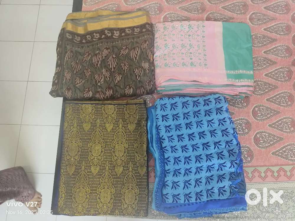 04 Untouched saree's in very good condition blouses not available