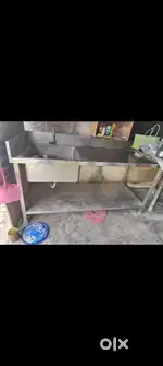 Stainless steel table for sale with sink