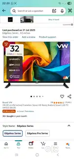 VW 32 inches LED TV New Box Packed