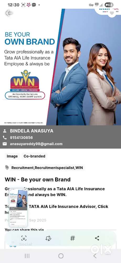 Marketing  insurance Retired employees house wifes