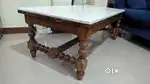 Custom Teak Coffee Table with Marble Top