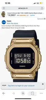 Casio G-Shock GM-5600UG-9DR Digital black dial Men Watch -₹16000