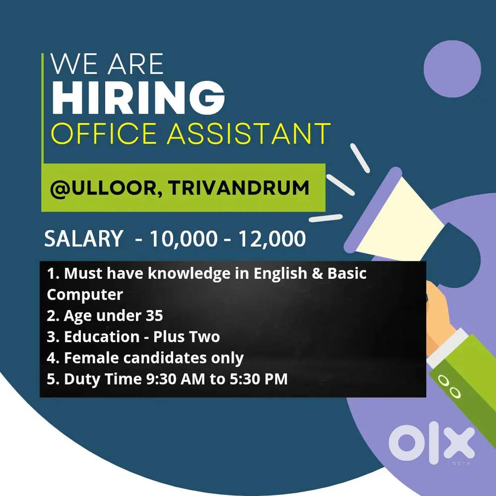 Office Assistant Required - Female Only