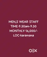 EXPERIENCED MENSWEAR STAFF