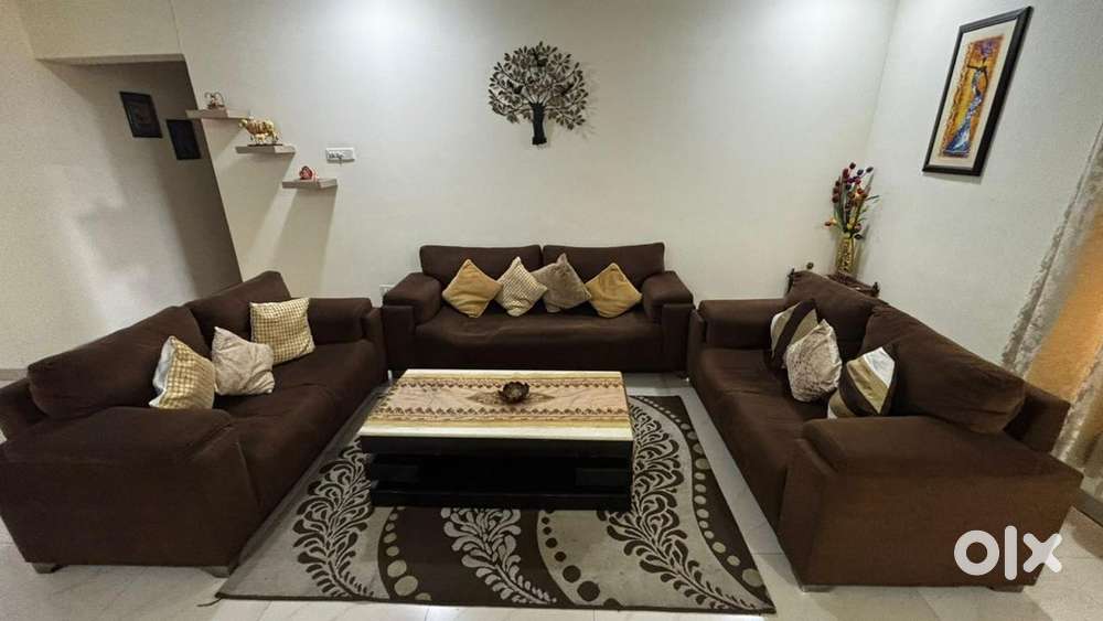 7 seater sofa along with marble top centre table