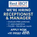 Hiring Receptionist cum Manager – REST iBOT (Najafgarh, Delhi)
