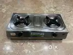 Lifestyle Stainless Steel 2 Burner Gas Chulla and Large Utensils stand