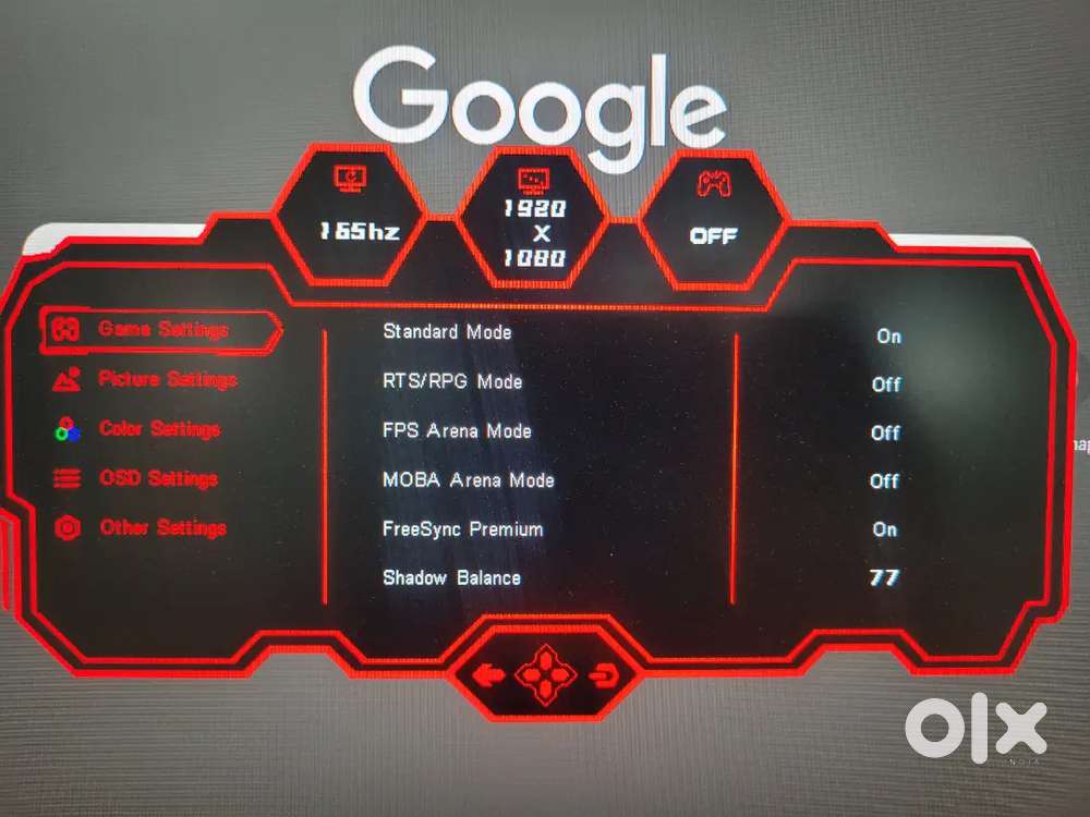 Gaming Monitor 165hz 1080p IPS LCD