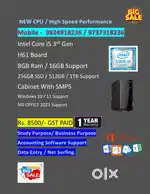 NEW i5 3rd Gen CPU / High Speed With ! Year  Warrantyn