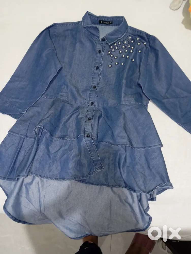 Women denim top long
