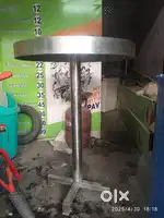 Stainless steel standing table and wooden counter