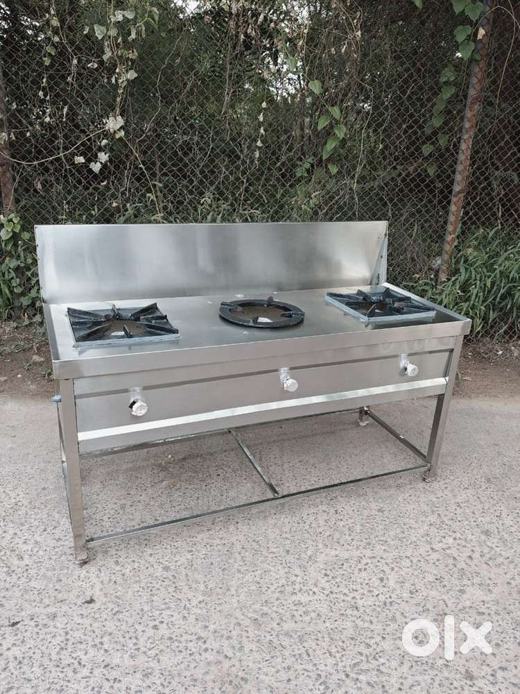 Stainless steel 3-Burnal stove(chinese & Indian)