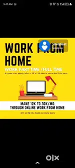 WORK FROM HOME 18+ ONLY/ STUDENTS/JOB PERSON/ HOUSEWIFE APLY THIS FORM