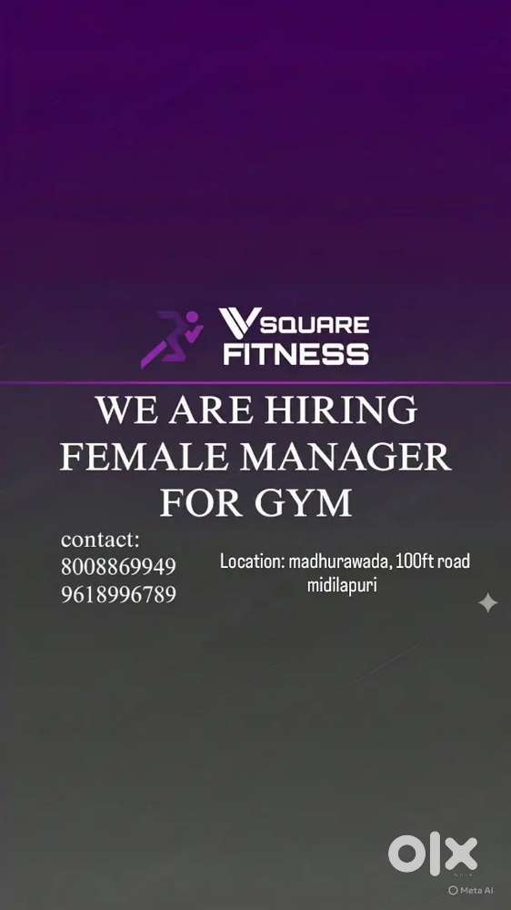 We are hiring female manager for gym